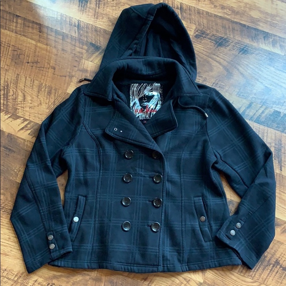 Hot Kiss • Black Plaid Peacoat • Light Layer